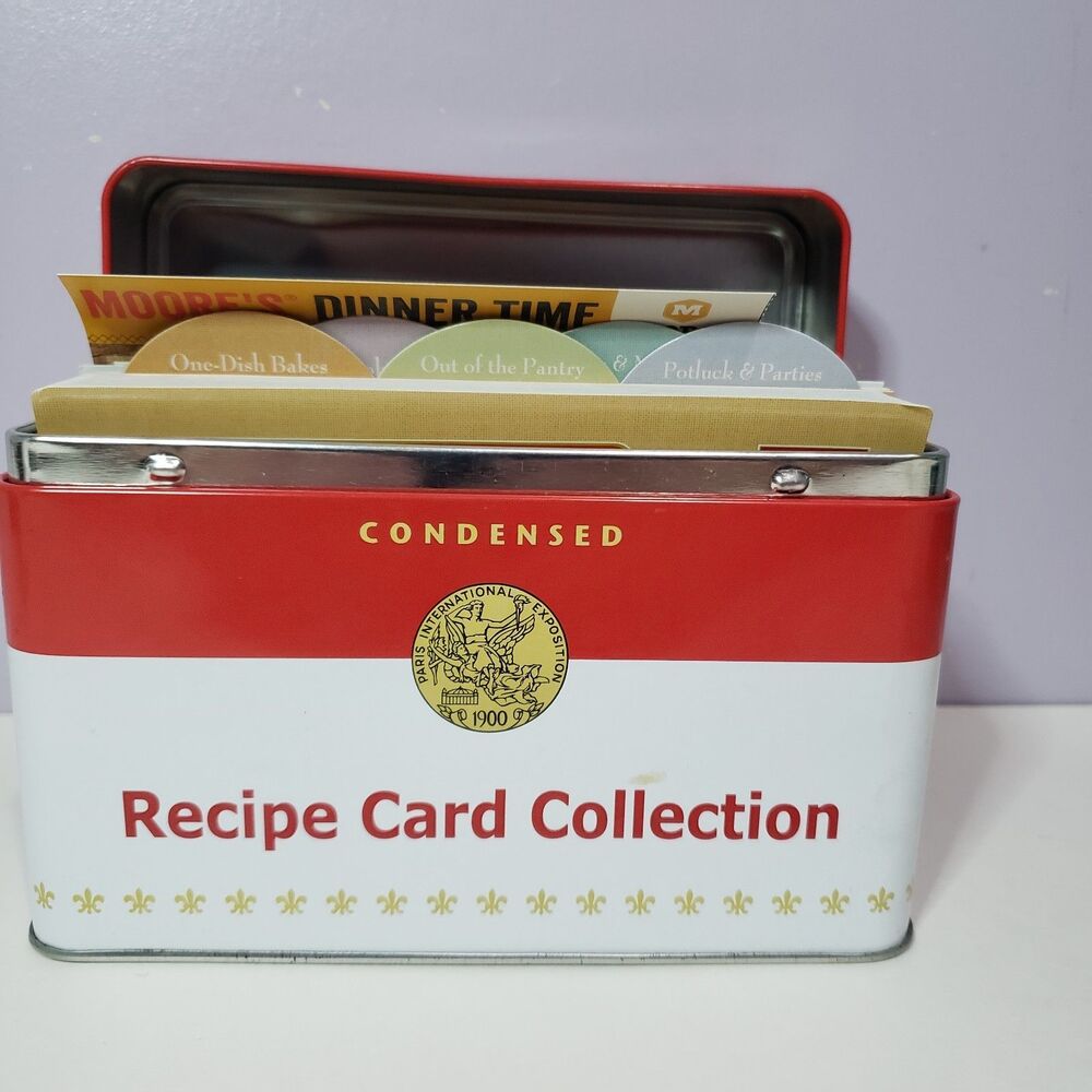 Campbell Condensed Soup Metal Tin Recipe Container /w Recipes 2011 - Picture 2 of 12
